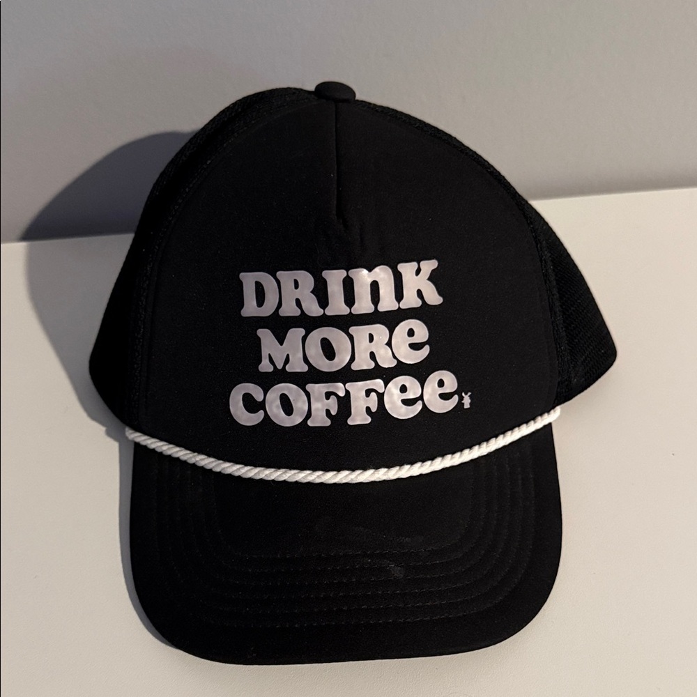 Black Dutch bros hat 'Drink More Coffee'